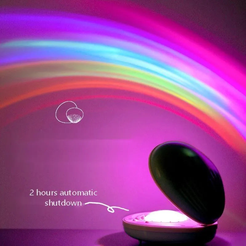Colorful Rainbow Projection Lamp LED Night Light Shell Light Novelty Rechargeable Night Light for Children Kids Gift Light - Bellarte Enchanté Colorful Rainbow Projection Lamp LED Night Light Shell Light Novelty Rechargeable Night Light for Children Kids Gift Light